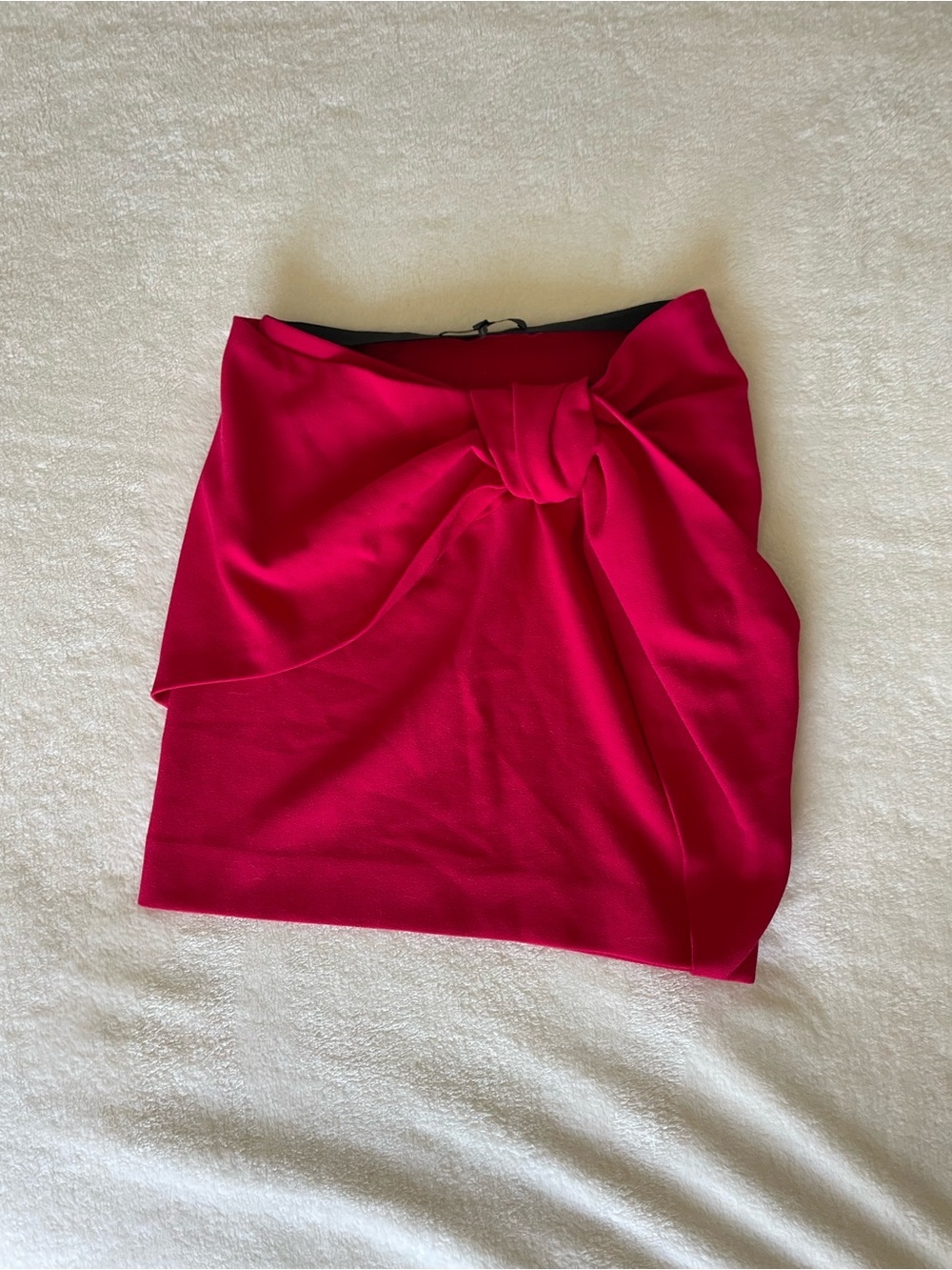 Maje Fuchsia Reddish Knot-Detail Mini Skirt
